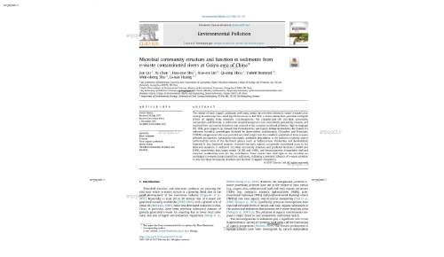 Microbial community structure and function in sediments from e-waste contaminated rivers at Guiyu area of China*